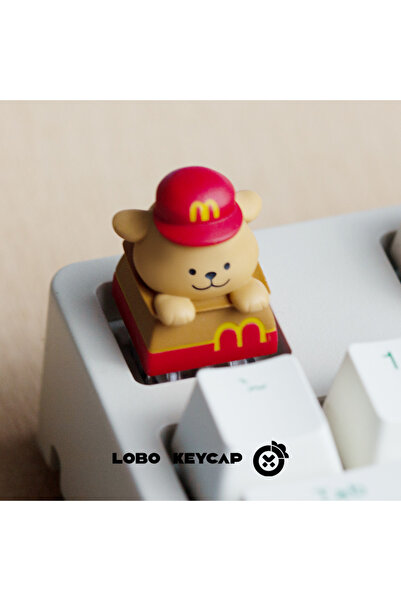 Choice غطاء مفتاح طرفي شفاف مبطن باللون الأصفر على شكل جرو، قابل للتخصيص، غطا...