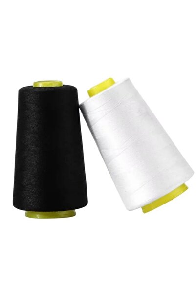 Choice بكرتان - أسود وأبيض، من 1 إلى 6 بكرات، 3000 ياردة لكل بكرة، خيط ماكينة...
