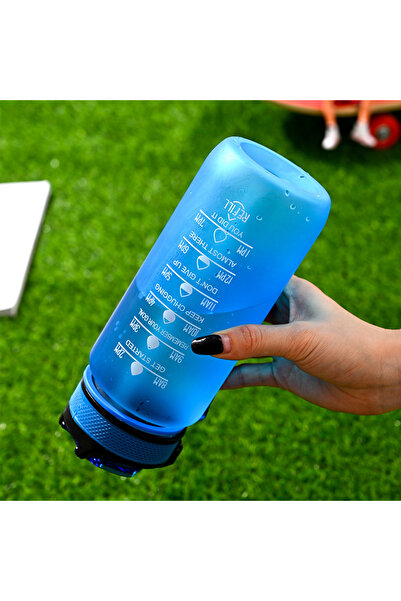 Choice زجاجة ماء زرقاء سعة 700 مل مزودة بماصة، أكواب شرب محمولة، أدوات شرب صي...