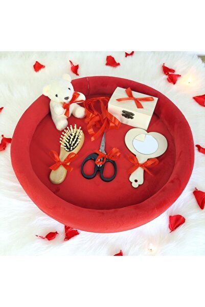 Inovius Tavita Turta, Buretata din Catifea cu 7 Piese - Ursulet Rosu - TPT87