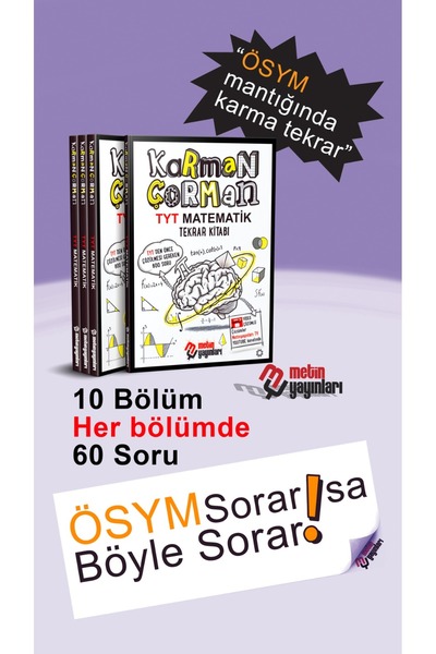 Metin Yayınları KaRMaN ÇoRMan TYT Matematik Tekrar Kitabı