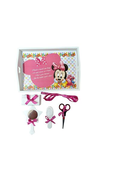 Inovius Tavita Turta cu 6 Piese - Baby Minnie - TPT01 Alb cu Roz