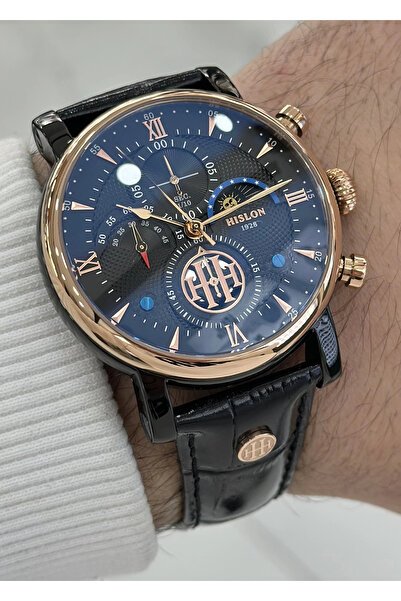 Hislon Orijinal Deri Kordon Su Geçirmez Erkek Kol Saati ILKTM105T-04BR