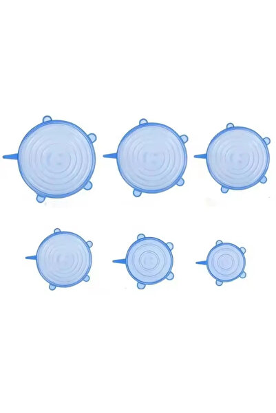 Choice 6pcs blue 6pcs Reusable Silicone Stretch Lids For Food Bowls - Multifu...