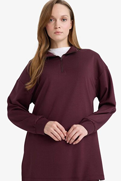 DeFacto Regular Fit Zippered Collar Long Sleeve Tunic F5771Ax26Sp