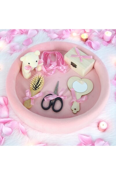 Inovius Tavita Turta, Buretata din Catifea cu 7 Piese - Ursulet Roz - TPT88