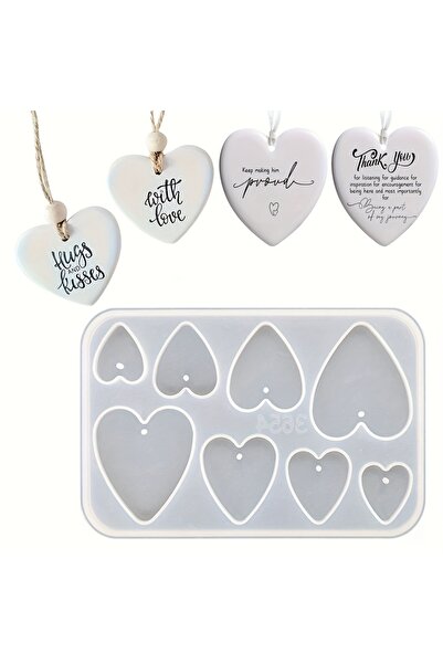 Choice 1pc 8-Cavity Heart Pendant Mold - Non-Stick Jewelry Making Mold with R...