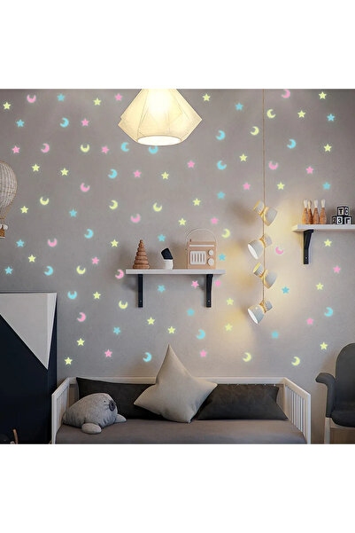 Choice 300pcs Mixed 300Pcs Luminous Mixed Color Star Moon 3D Wall Sticker Roo...