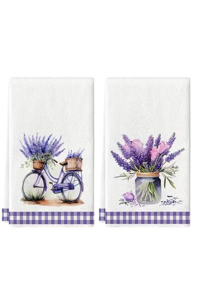 Choice 2pcs PURPLE 2Pcs, Purple Lavender Kitchen Towels, 40Cm*60Cm Towel Set,...