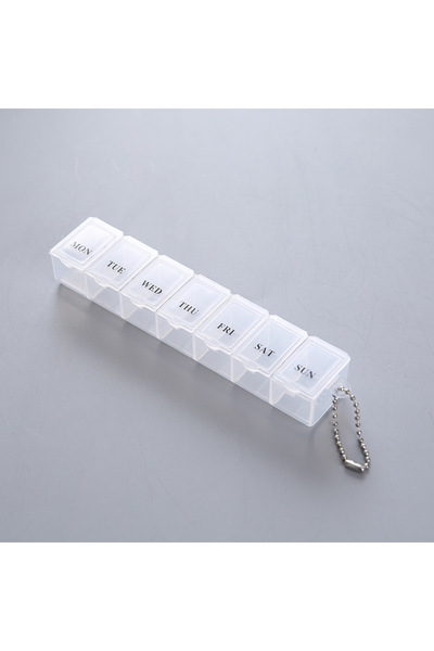 Choice WHITE 1pc Portable Mini Transparent 7 Compartments Pill Organizer Box,...