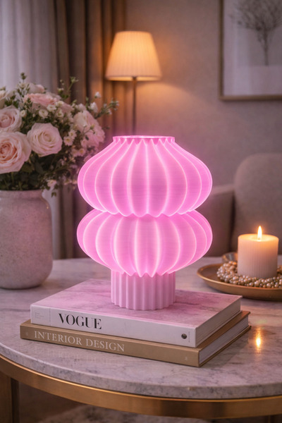 Miolette Lumora Dekoratif Abajur | Mor & Pembe Işık | Modern Tasarım Masa ve ...