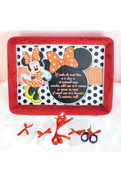 Inovius Tavita Turta, Buretata din Catifea cu 6 Piese - Minnie Mouse Buline -...