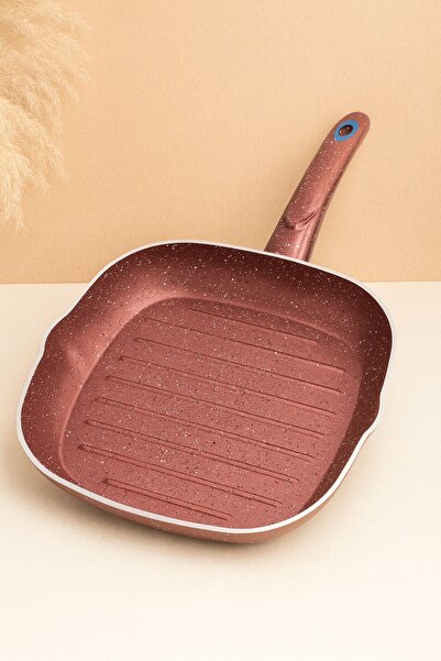 KAMPANYALI 28 cm Granite Cast Square Grill Pan – Non-Stick Surface, Inner Sea...