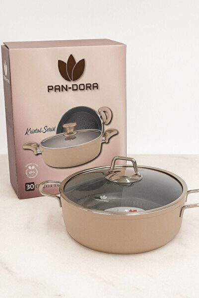 KAMPANYALI Evinda Pan-Dora 30 cm Crystal Casting Oblate Pot – Non-Stick, 1St ...