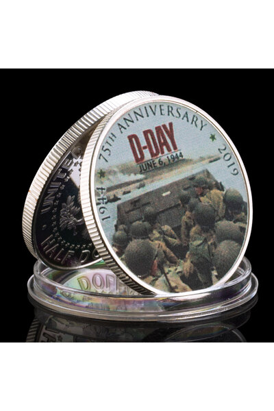 Choice عملة تذكارية فضية مطلية بالفضة بمناسبة الذكرى الخامسة والسبعين لإنزال ...