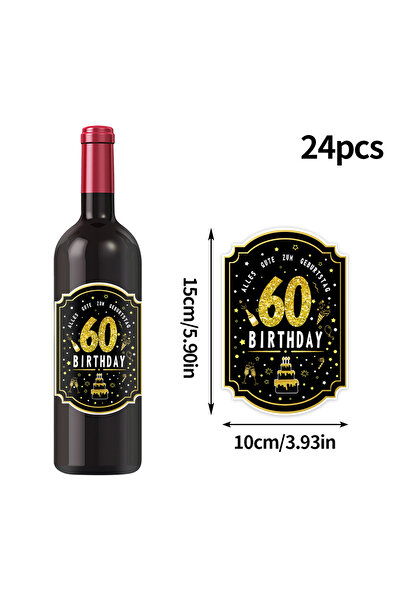 Choice 24pcs 60th 18, 20, 30, 40, 50, 60, 70th Birthday Party wine bottle sti...