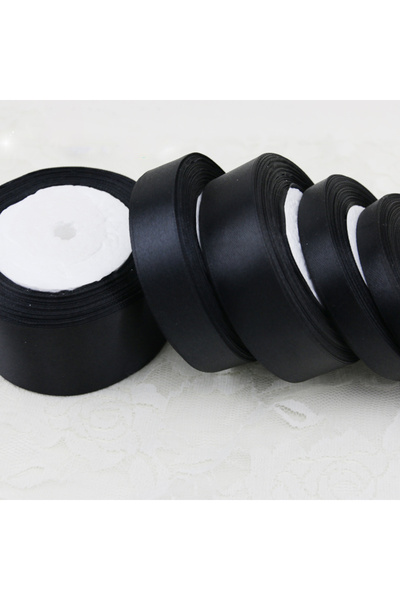 Choice 25Yards 12mm (25 yards/roll) Black Single Face Satin Ribbon Wholesale ...