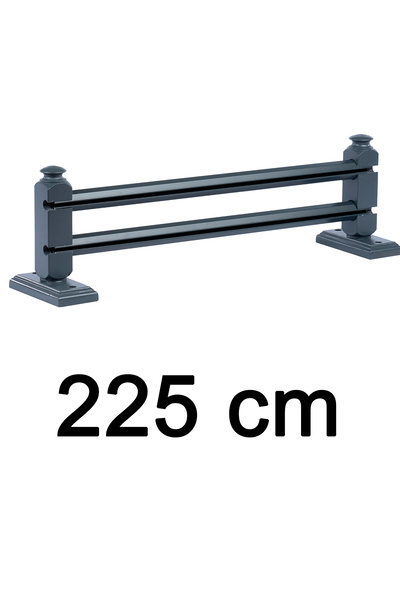 Perdejim Antrasit 225 cm Çetray Çift Raylı Rustik Perde Askısı S Pile ve Korn...