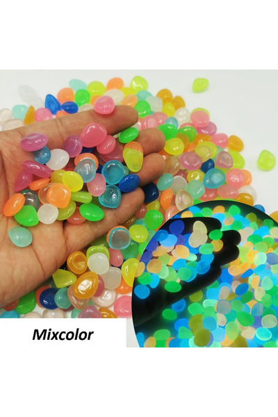 choice2 50 قطعة من الحصى متعدد الألوان، يضيء في الظلام، مناسب للحدائق والممرا...