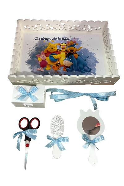 Inovius Tavita pentru Mot cu 6 Piese - Winnie si Prietenii - TPM58 Alb cu Bleu