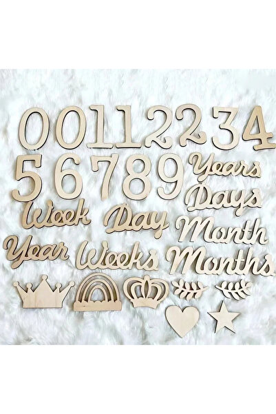 Choice 1 Set Baby's Birth Month Digital Wooden Diy Full Moon Scene Arrangemen...