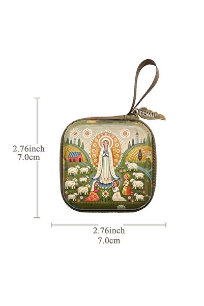 Choice Fatimah Portable Virgin Mary Prayer Rosary Storage Bag 7x7cm Zippered ...