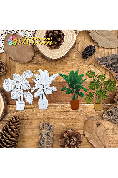 Choice قوالب تقطيع معدنية أصلية وجميلة لنباتات مونستيرا في أصص، مناسبة لأعمال...