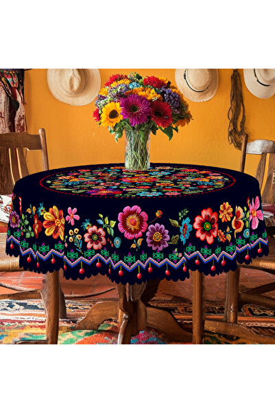 Choice Round (152)Cm Mx002 1 Piece of Spring Colorfulful Floral Print Tablecl...