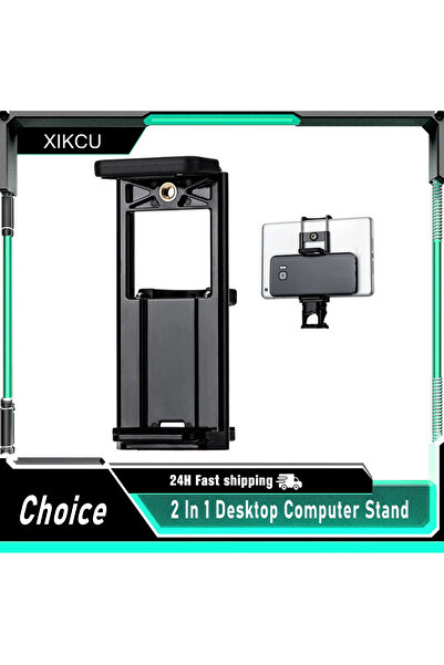 Choice 2 In 1 Universal Tablet Phone 1/4" Tripod Mount Clamp Holder Bracket S...