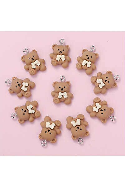 Choice 10pcs coffee bear [10pcs Bowknot Bear Charms Pendants] 10pcs Adorable ...