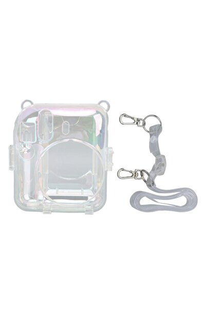 Choice جراب شفاف ملون لكاميرا إنستاكس ميني 12 الفورية، مزود بجيب للصور يتسع ل...