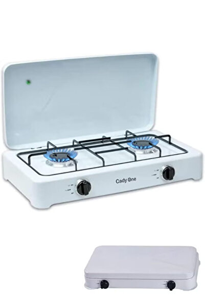 Cady One Kady One Portable Gas Stove with 2 Burners and Lid for Home, Travel,...