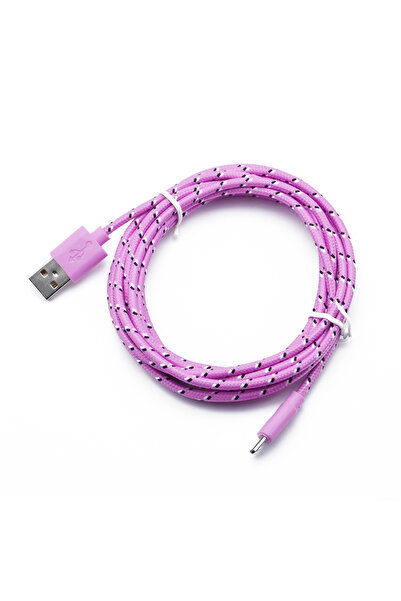 Choice كابل شحن سريع Micro USB بطول 1 متر، وردي اللون، متوفر بأطوال 1 متر/2 م...