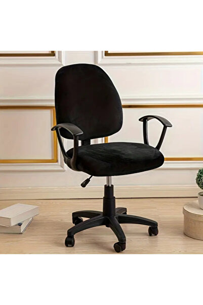 Choice 1set chair cover A4 Black Velvet Office Chair Cover Elastic Anti-dirty...