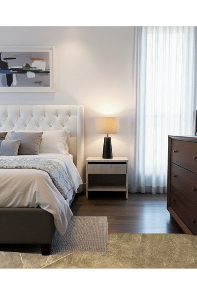 Sarenzo Traverten Görünümlü Komodin Üstten Çekmeceli