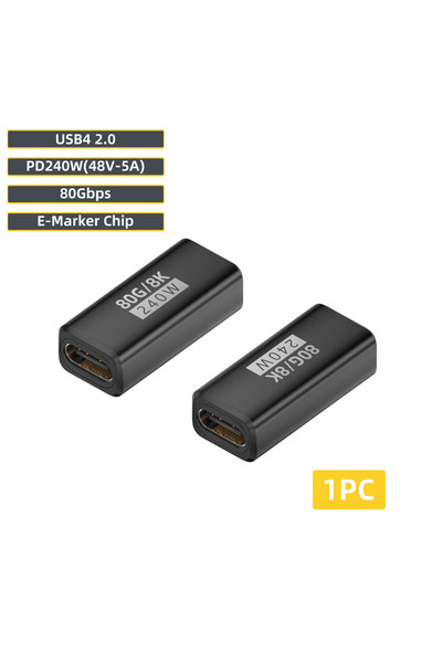 Choice محول زاوية USB4 V2 بزاوية 90 درجة من النوع C، 240-80-MM-HS، يدعم Thund...