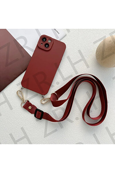 Choice جراب هاتف iPhone XS Max بلون أحمر خمري، يُحمل على الكتف أو مع سلسلة، م...