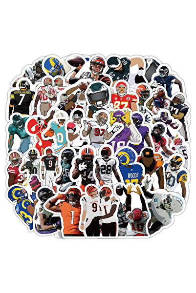 Choice 50 قطعة من ملصقات الرجبي والجرافيتي الرياضية المقاومة للماء، مناسبة لل...