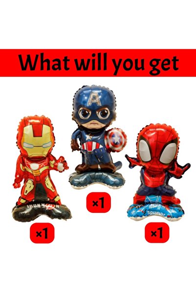Choice As picture Other 3Pcs 3Pcs SuperHero Foil Balloons Captain America Iro...