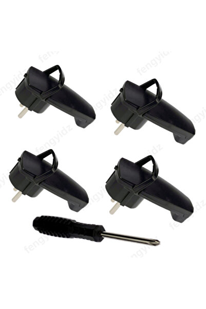 Choice محول قابس شوكو أسود اللون، 4 قطع، قابس زاوية مسطح بمقبض قابل للطي، بدي...