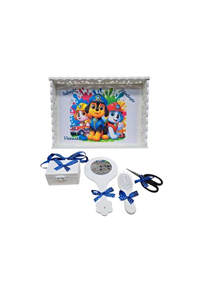 Inovius Tavita pentru Mot cu 6 Piese - Patrula Catelusilor - TPM74 Alb cu Ble...