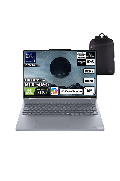 LENOVO ThinkBook 16p G6 IAX U9-275HX 64GB 4 TB RTX5060 16" Win11 Pro + S. Çan...