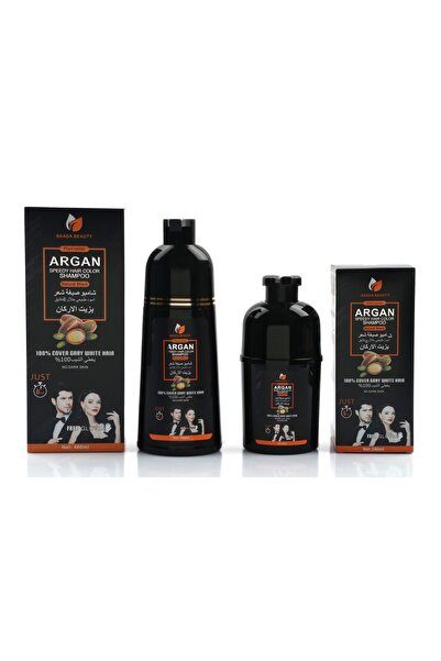 SAADA BEAUTY Black hair dye shampoo with argan oil 400ml + 240ml