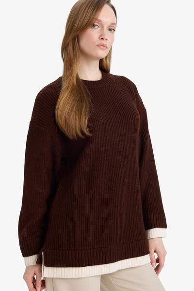 DeFacto Regular Fit Crew Neck Knitwear Sweater Tunic G7237Ax25Cw