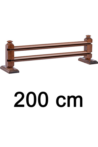 Perdejim Ceviz Çetray Çift Raylı Rustik Perde Askısı S Pile ve Kornişli Perde...