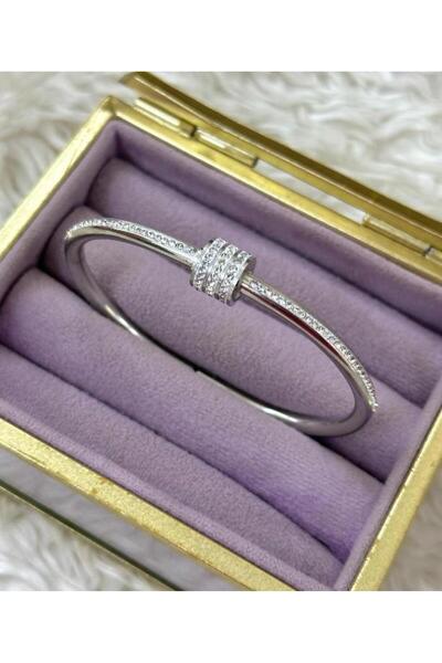 Store Non-Tarnish Steel Silver Color Clasp - Full Round Zircon Stone Luxury W...