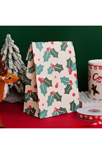 Choice 5pcs Style F 5/10pcs Kraft Paper Christmas Cookie Candy Bag Biscuit Sn...