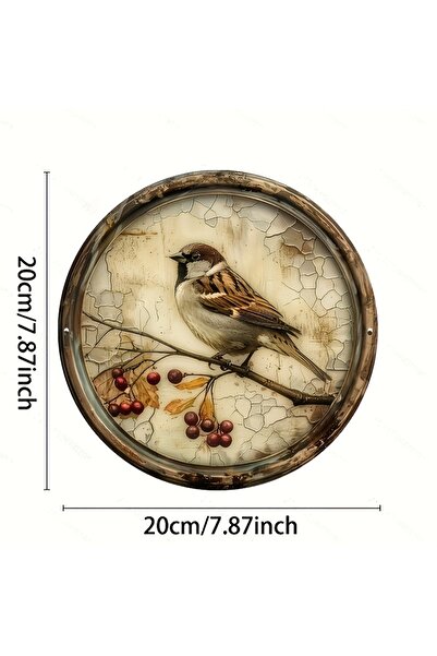 Choice MULTI 1 Nostalgic Bird and Cherry Round Wood Plate, size 8x 8 inches, ...