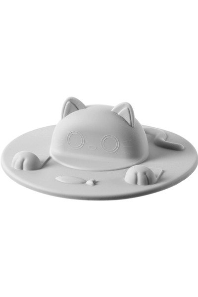 Choice Gray Cute Silicone Cat Shaped Cup Lid Leak Proof High Temperature Resi...