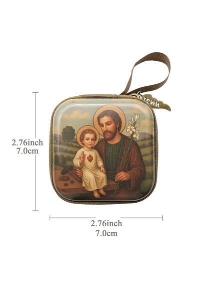 Choice 5 Portable Virgin Mary Prayer Rosary Storage Bag 7x7cm Zippered Religi...